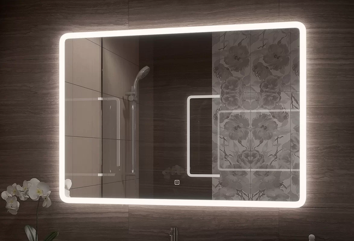 Приобрести continent зеркало с подсветкой demure 100х70 см, белое