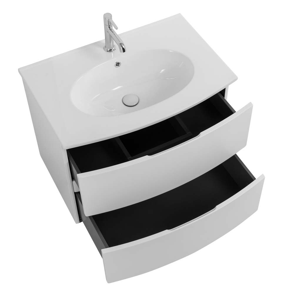 Приобрести cezares тумба подвесная с раковиной elettra 75 см bianco opaco, белая 55521