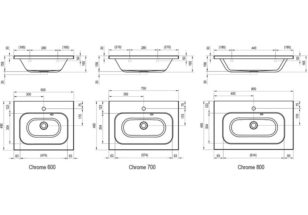 Приобрести умывальник ravak chrome 80х49 см xjg01180000