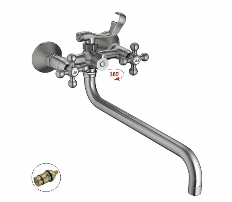 Приобрести haiba смеситель для ванны 222мм, сатин hb-2619-5