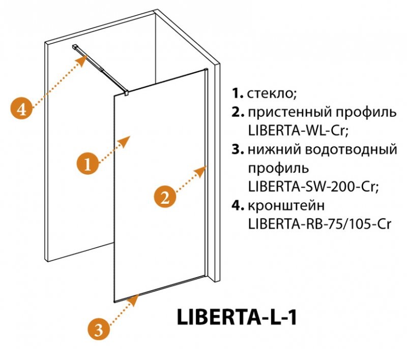 Приобрести cezares стенка боковая liberta-l-1 100x195см liberta-l-1-100-gr-nero