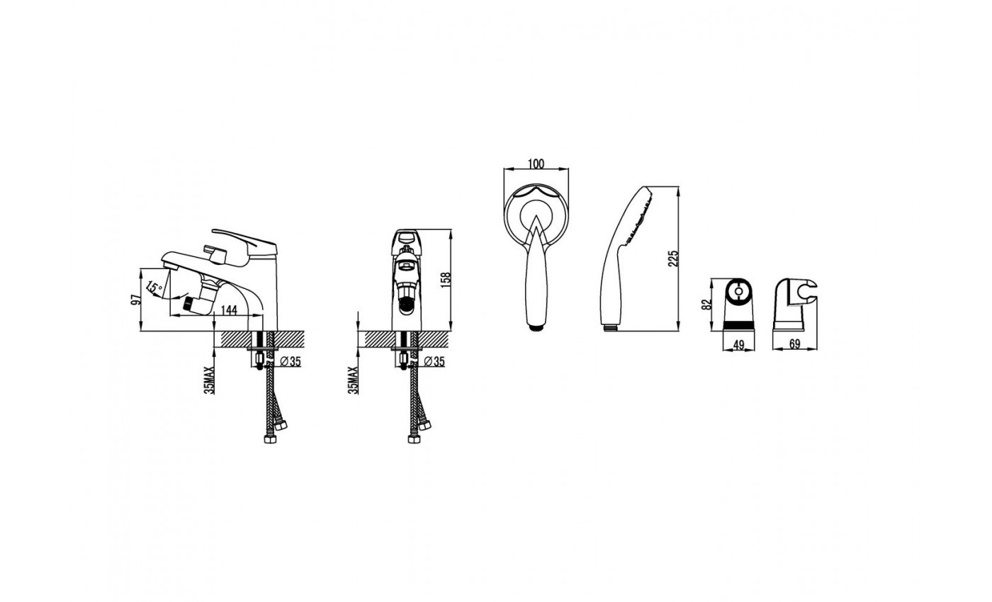 Приобрести lemark смеситель на борт ванны omega, 1 отверстие, хром lm3115c