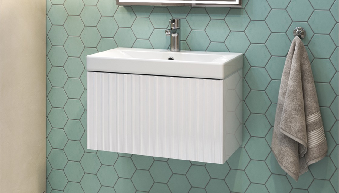 Приобрести тумба подвесная с раковиной velvex compo 60 см белый tpcom.60.1y-21