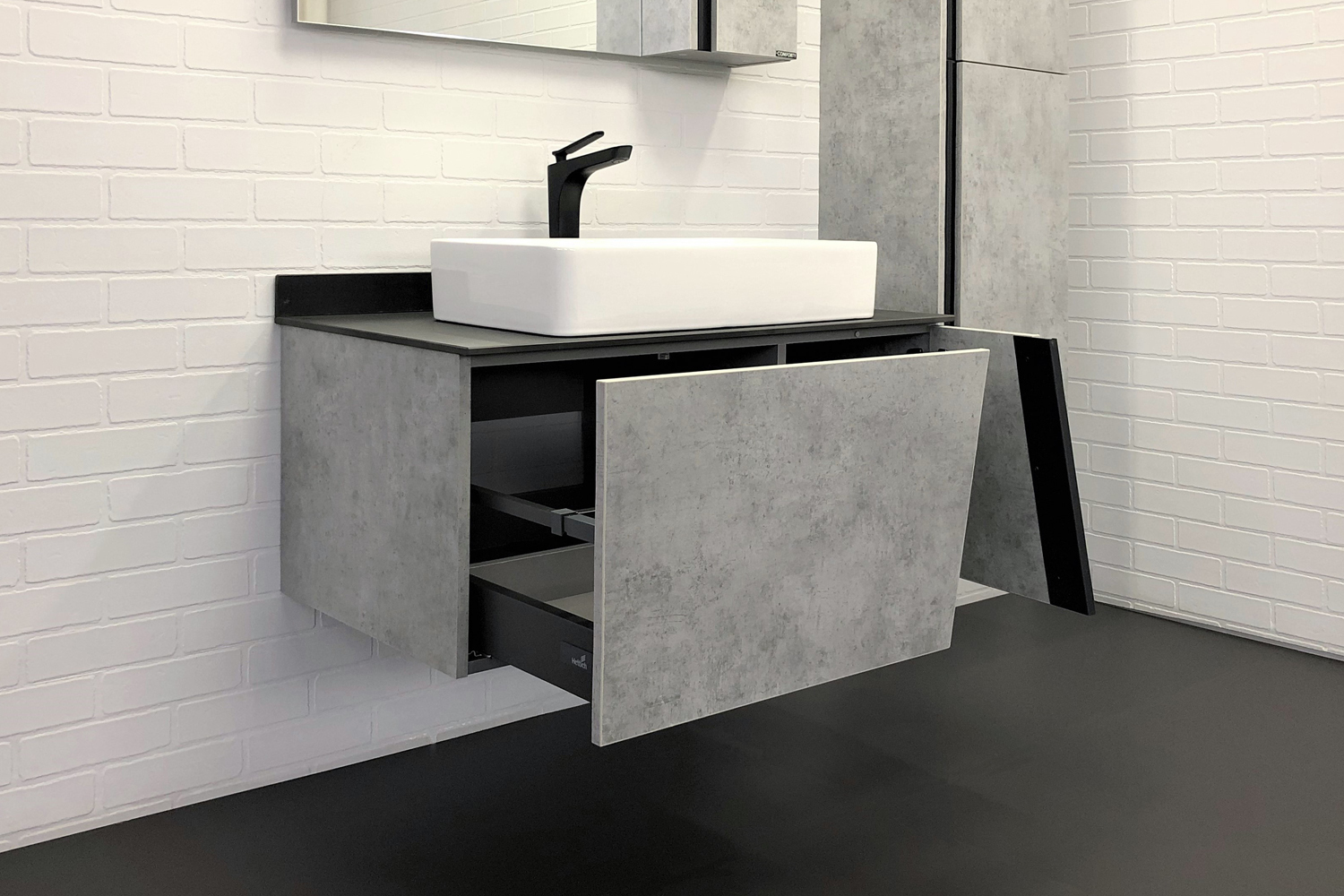 Приобрести сomforty тумба со столешницей и раковиной "эдинбург-90", светлый бетон