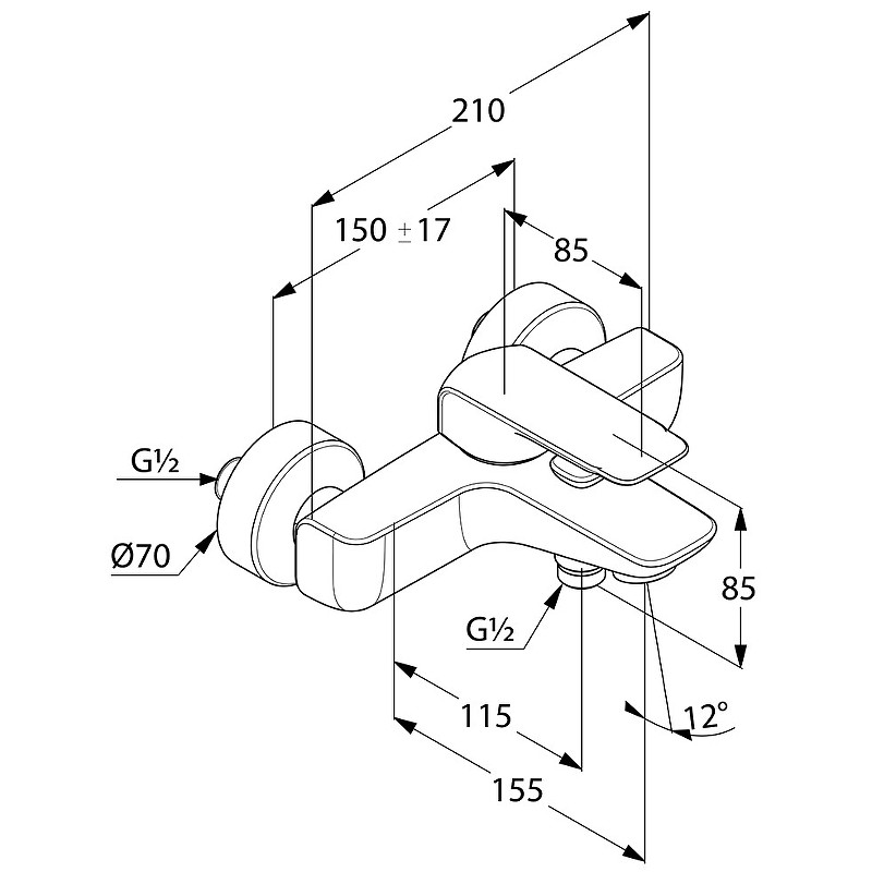 Приобрести kludi ameo однорычажный смеситель для ванны и душа, арт. 414450575