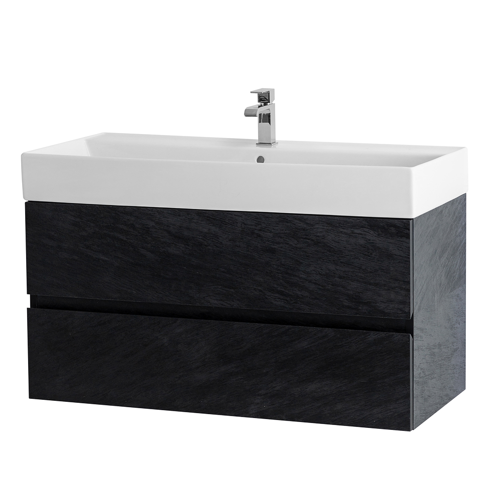 Приобрести cezares тумба подвесная с раковиной molveno 46 100 см nero, черная molveno 46-100-2c-so-nc