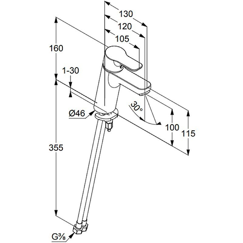 Приобрести kludi pure&easy xl однорычажный смеситель на умывальник 100, без донного клапана, арт. 372920565