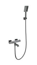 Смеситель для ванны с душем и термостатом WONZON & WOGHAND STAY 3, Темный графит (WW-B2026-A1-BGG)