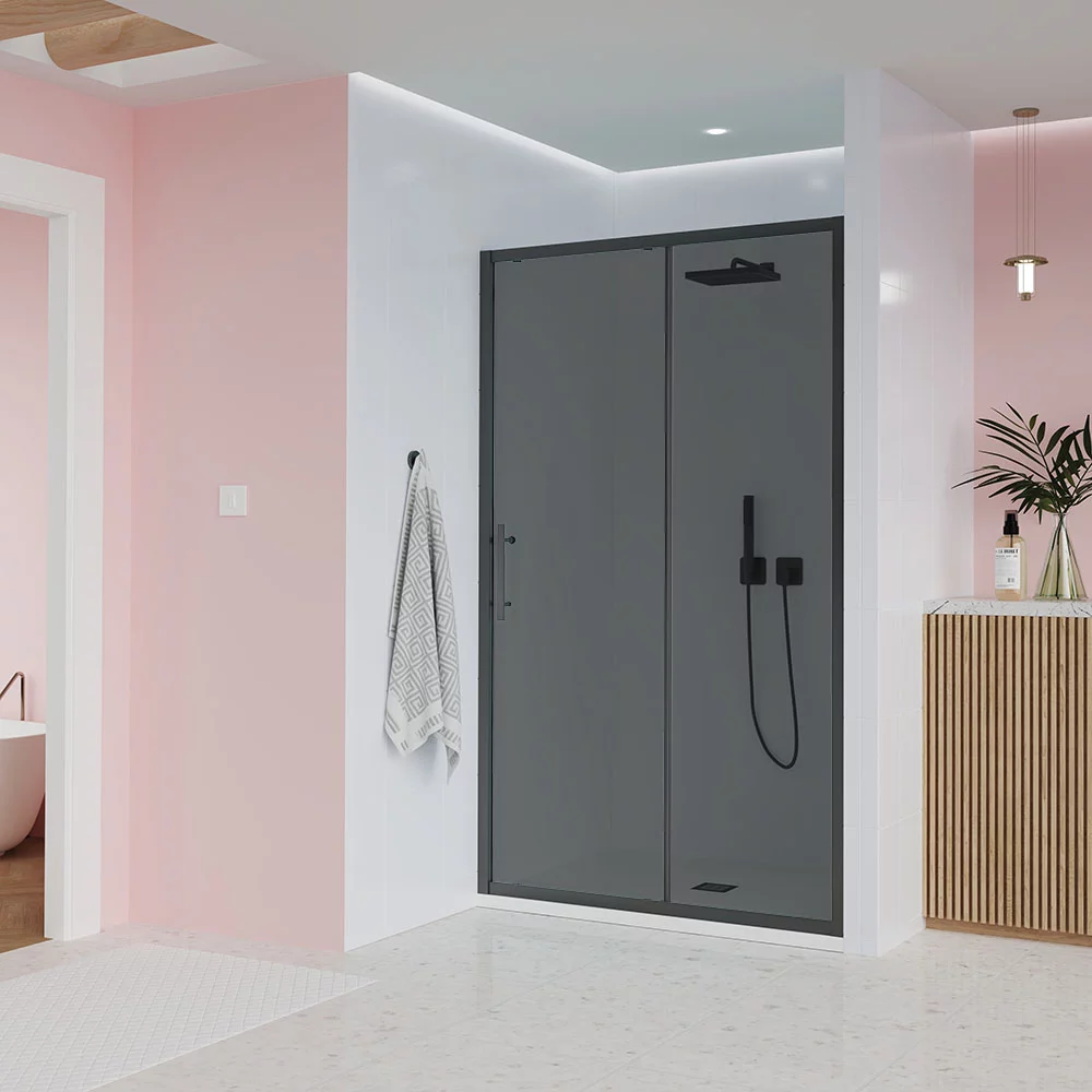Приобрести veconi душевая дверь evo 180x195 см, черная матовая, тонированное матовое e1-b-180-12-c9