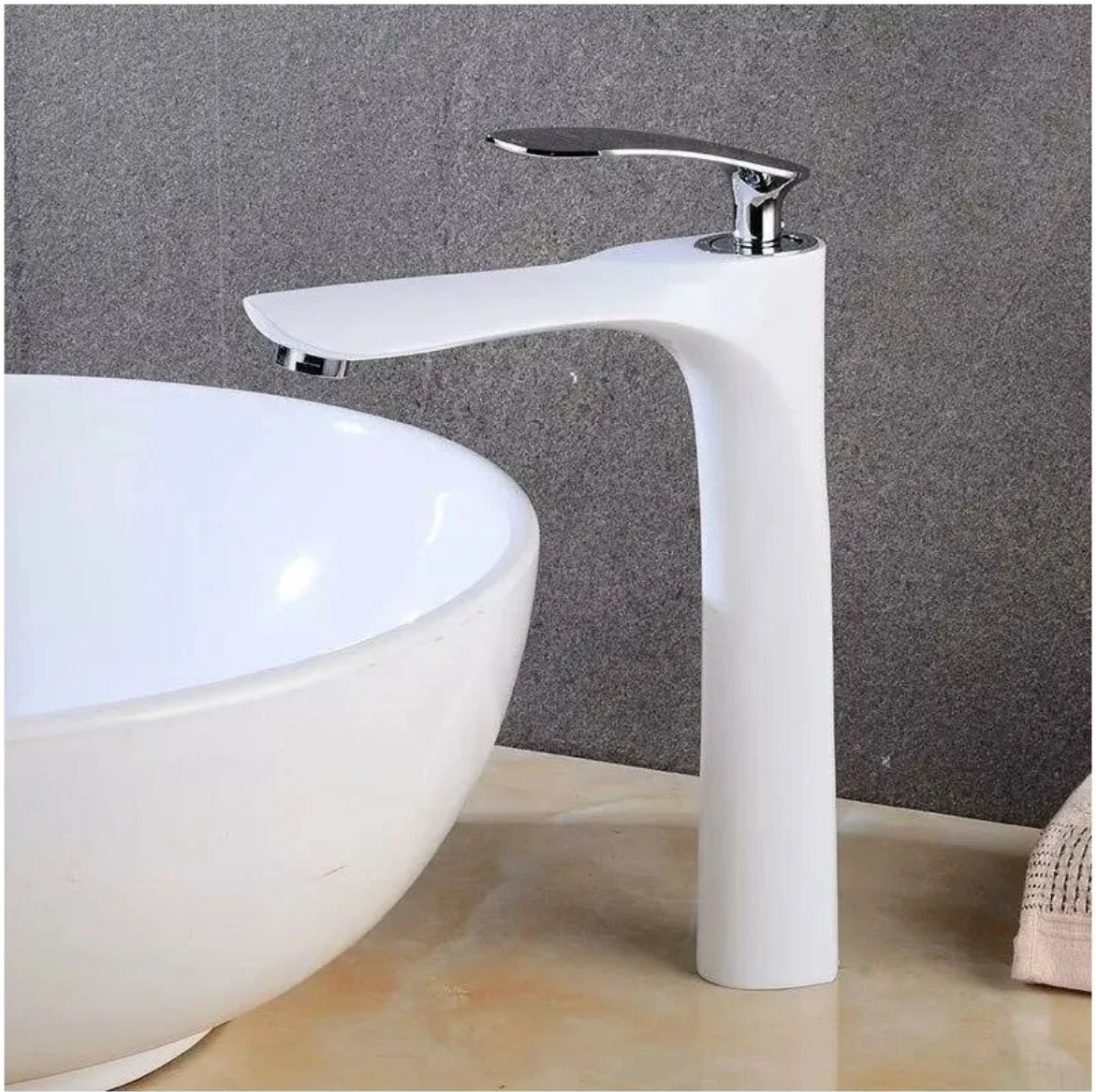 Приобрести grocenberg смеситель для раковины, высокий, белый\хром gb3001wc