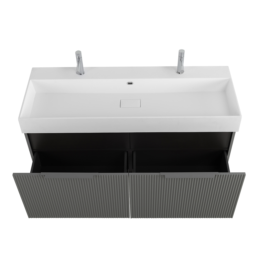 Приобрести cezares тумба подвесная с раковиной premium 120 см plisse grigio nuvola, серая 55449