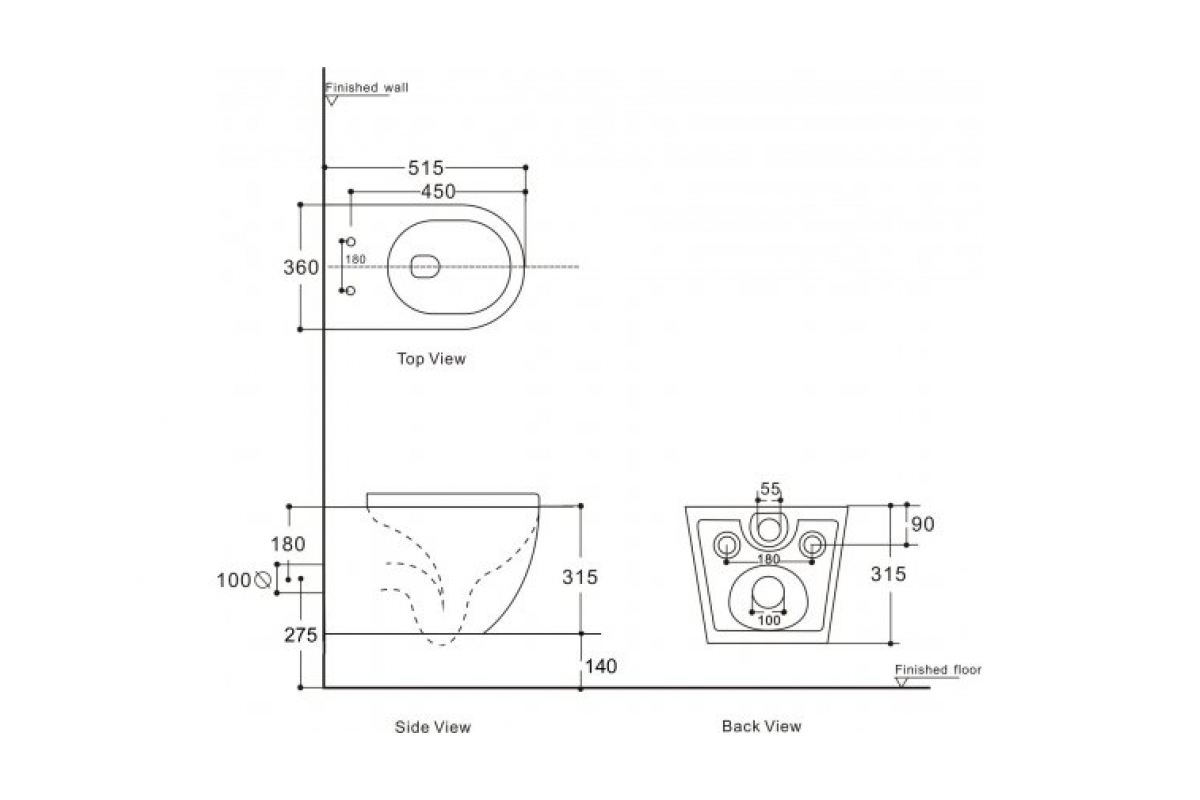 Приобрести aquanet подвесной унитаз rimless cetus 2.0 w lx-1901