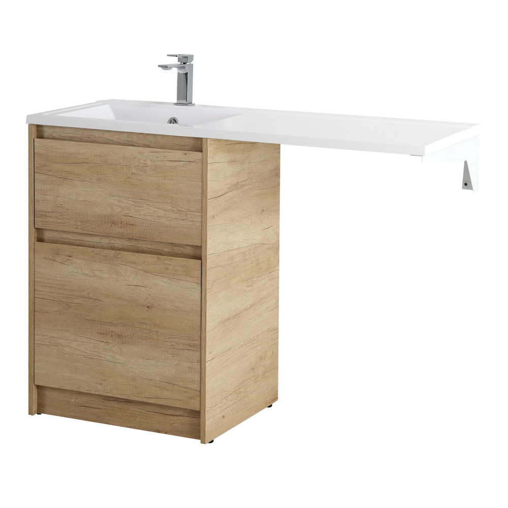 Приобрести belbagno тумба с раковиной kraft 120 см, напольная kraft-lvd-58/120-l rovere nebrasca nature, белая раковина