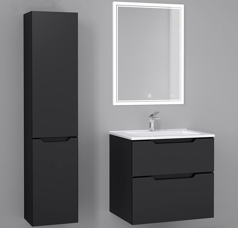 Приобрести jorno зеркало шкаф slide 60 см, с подсветкой, часы, антрацит