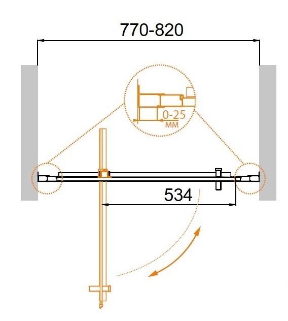 Приобрести cezares дверь душевая molveno-bf-1 80x195см molveno-ba-1-80-c-cr-iv
