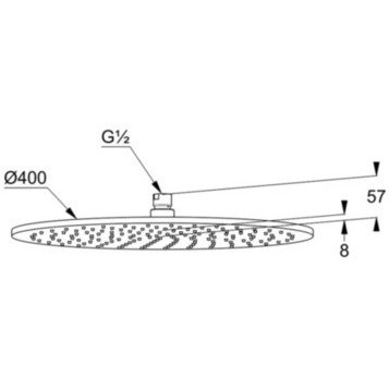 Приобрести kludi a-qa верхний душ, круглый, плоский, 400 мм