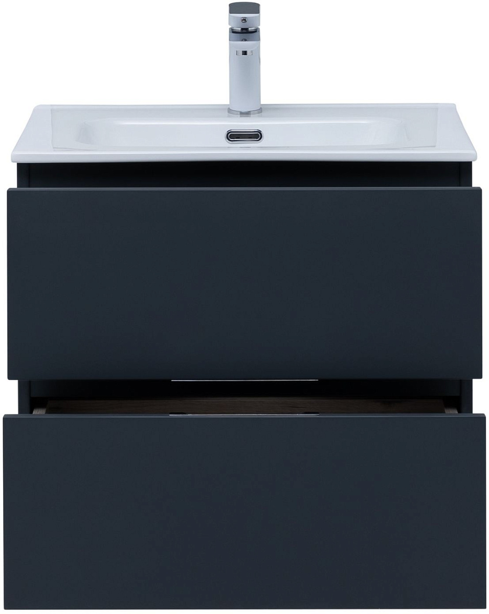 Приобрести aquanet тумба с раковиной алвита new 60 см, 2 ящика, антрацит