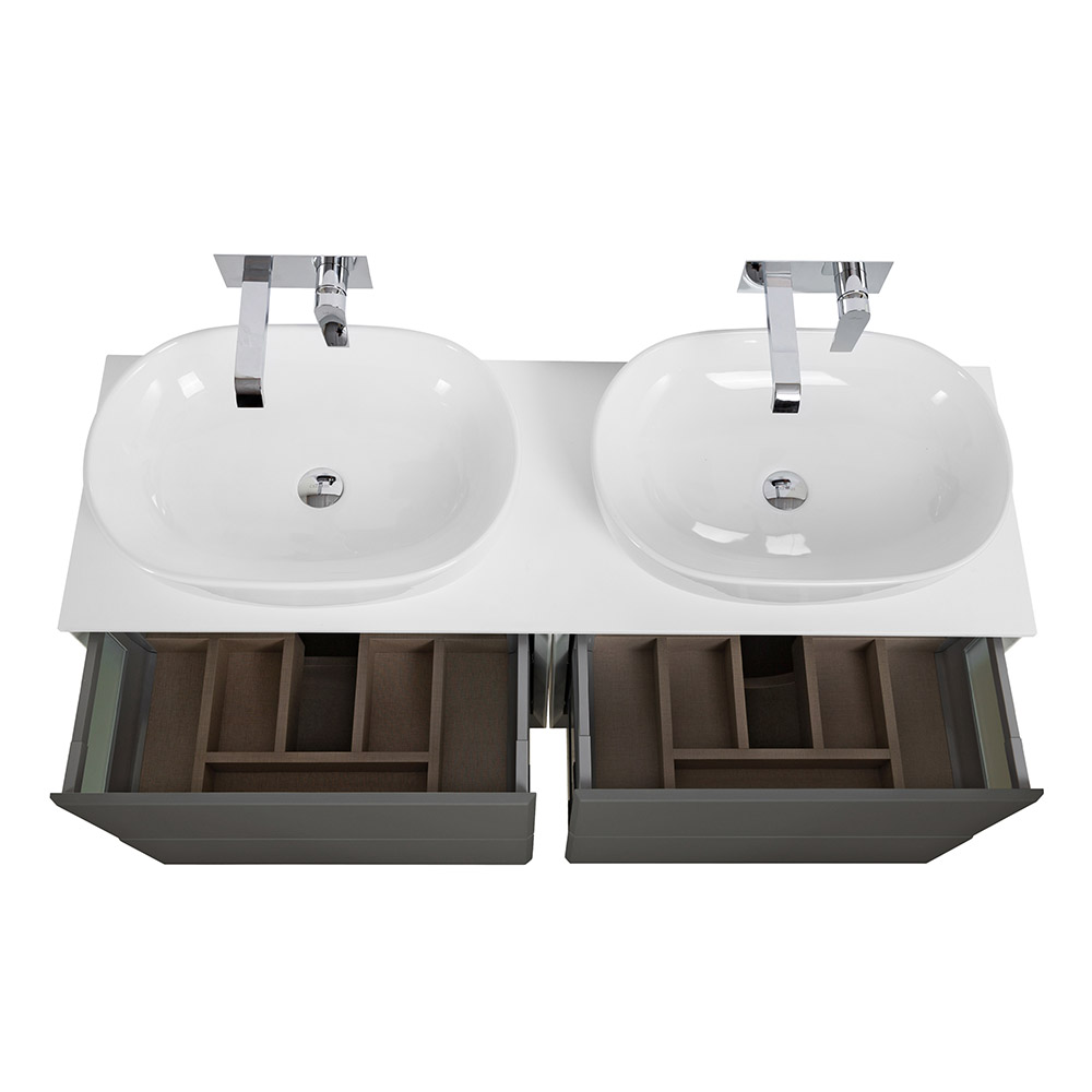 Приобрести cezares тумба со столешницей подвесная bellagio 140 см grigio nuvola, серая 55301