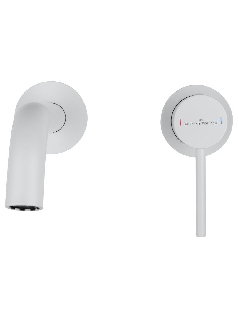 Приобрести смеситель для раковины встраиваемый wonzon & woghand stick, белый матовый (ww-88869017-mw)