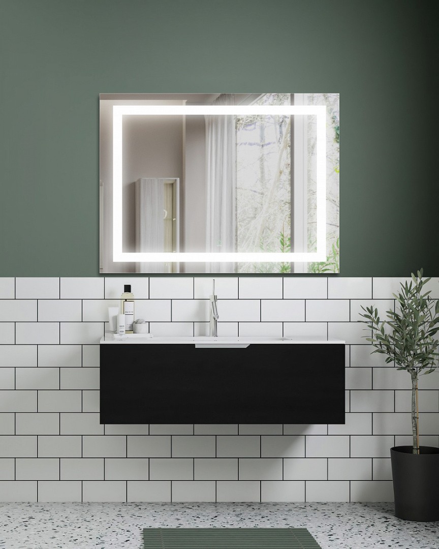 Приобрести azario зеркало 100х70 см, белый, сенсорный выключатель, диммер, az-z-047cs