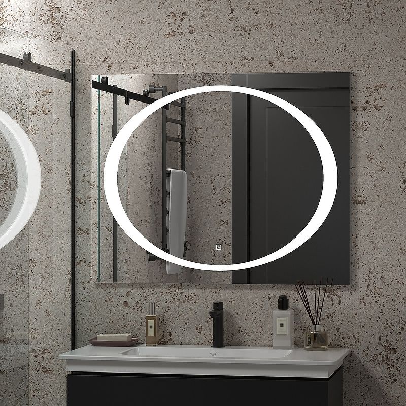 Приобрести continent зеркало с подсветкой galaxy 100х80 см, сенсорный включатель, белое