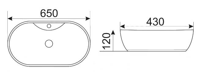 Приобрести раковина-чаша ceramalux 65 см 9438
