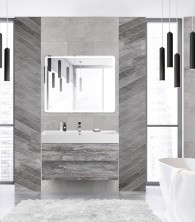 Cezares Тумба подвесная с раковиной MOLVENO 46 100 см Legno Grigio, серая MOLVENO 46-100-2C-SO-LG