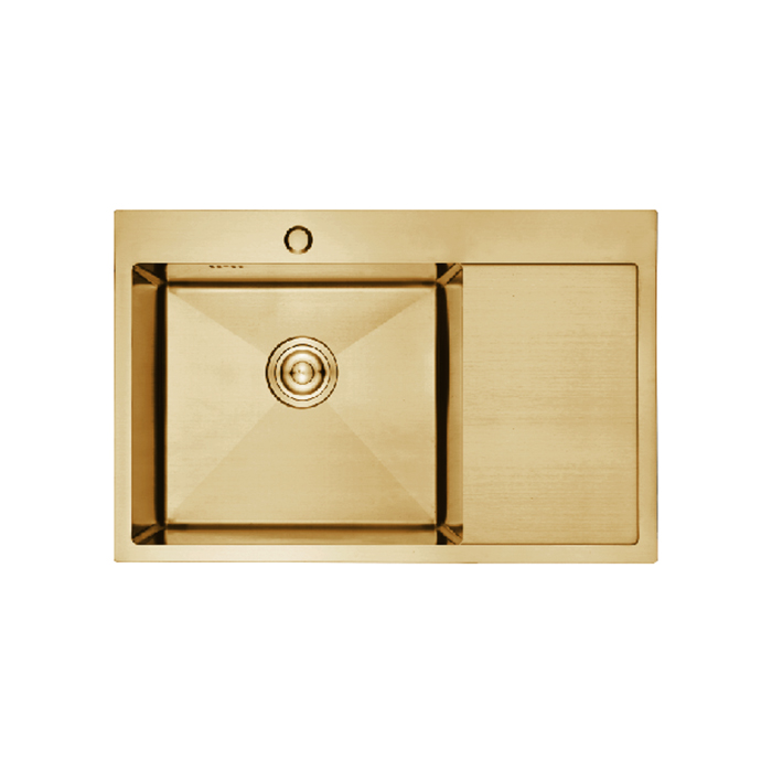 Приобрести gerhans кухонная мойка 78х51 см, левосторонняя, золото
