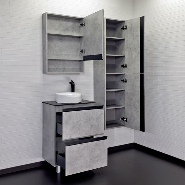 Приобрести сomforty тумба со столешницей и раковиной "эдинбург-60-н", светлый бетон, с отверстием под смеситель