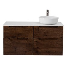 BelBagno Тумба со столешницей ETNA-H60 120 см, подвесная Rovere Moro, раковина справа