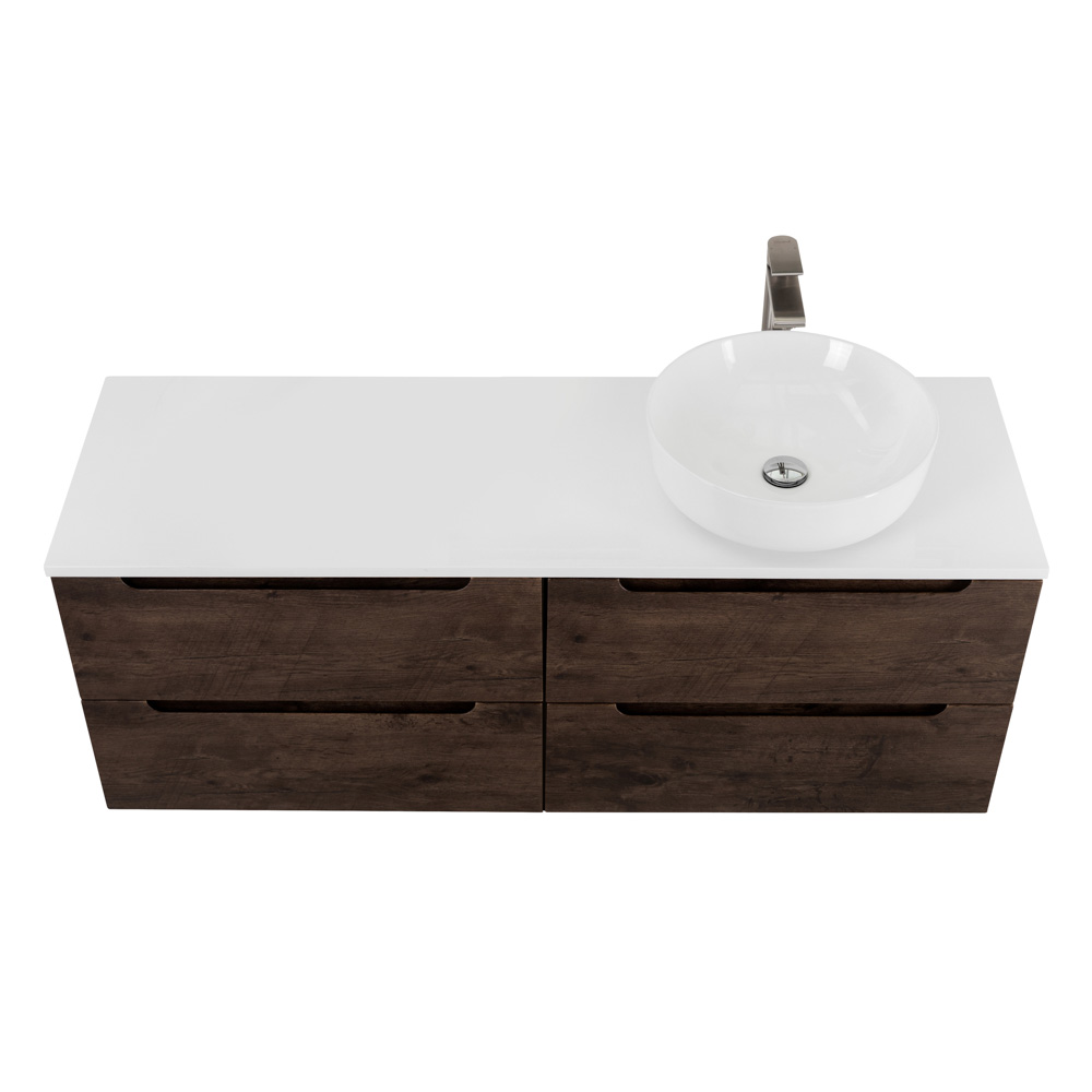 Приобрести belbagno тумба со столешницей etna 120 см, подвесная rovere moro, раковина справа