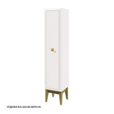 Caprigo Пенал напольный Metropol 35 см, правосторонний, белый\золото 36150L-SF027