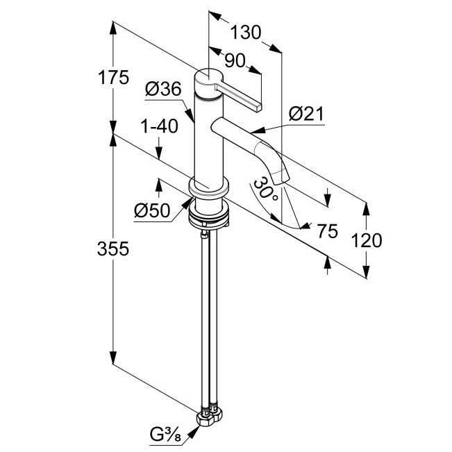 Приобрести kludi nova fonte pura смес. для умывальника; 75 dn 15; без донного клапана
