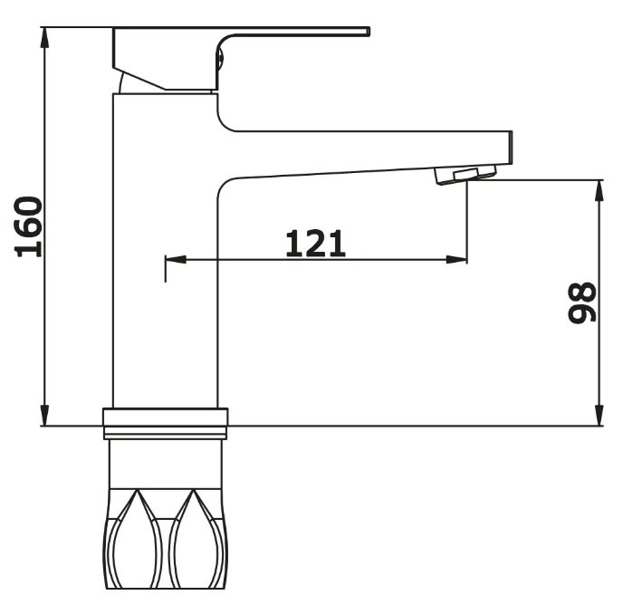 Приобрести cмеситель для раковины vieir cielo 160 мм, графит/gun metal v393511g
