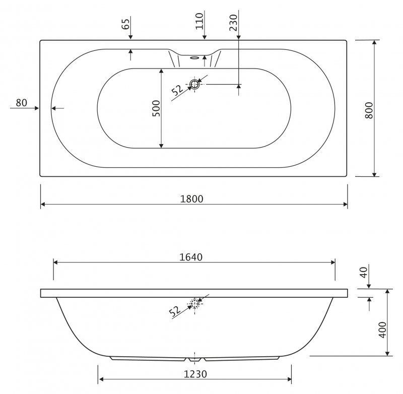Приобрести cezares акриловая ванна calisto 180x80см, calisto-180-80-49
