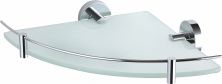 Стеклянная полка для ванной угловая WONZON & WOGHAND EASY, Хром (WW-8117)