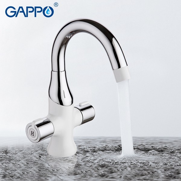 Приобрести gappo смеситель для раковины g1049, белый\хром 85250