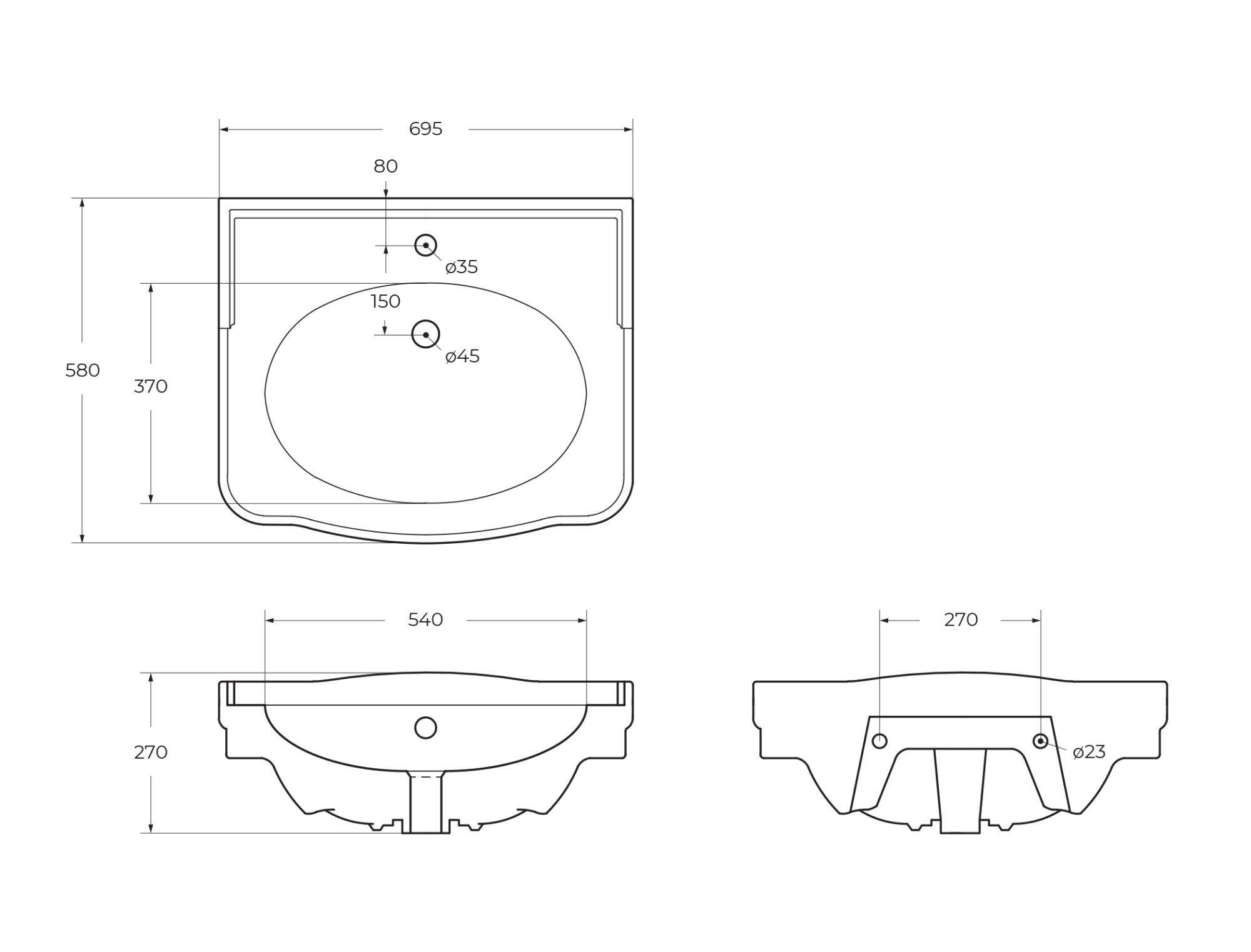 Приобрести belbagno раковина boheme 70 см, белая bb115l