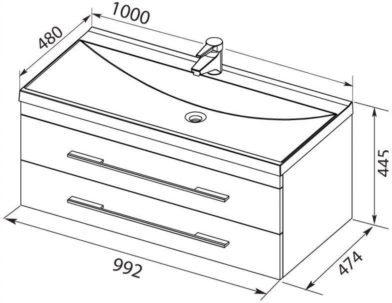 Приобрести aquanet тумба с раковиной верона 100 см, белая 00287664