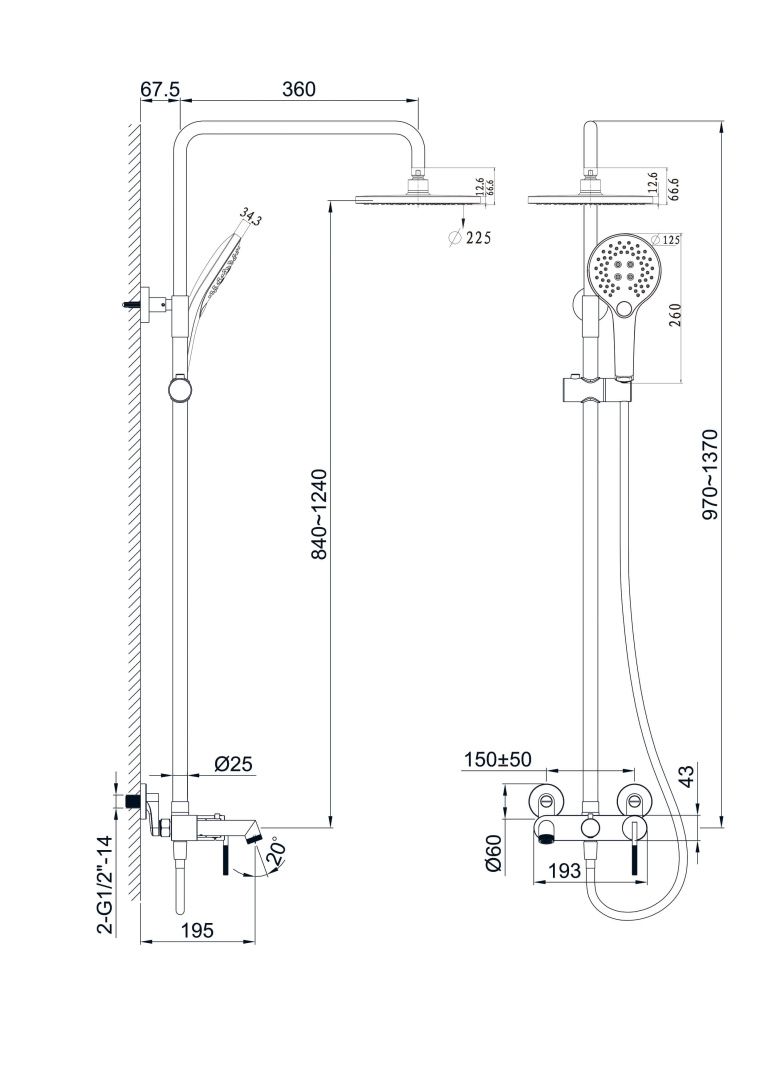Приобрести hayzburg душеывая система, графит hb-4010gg