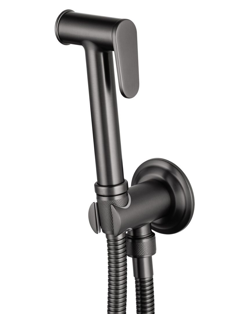 Приобрести смеситель с гигиеническим душем встраиваемый wonzon & woghand steam, темный графит (ww-88849008-bgm)