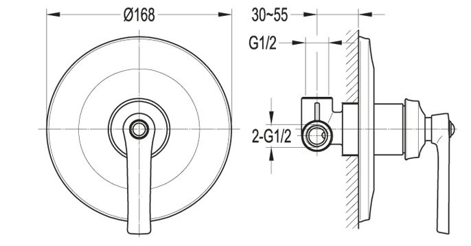 Приобрести cezares смеситель скрытого монтажа liberty, хром liberty-f-dim-01