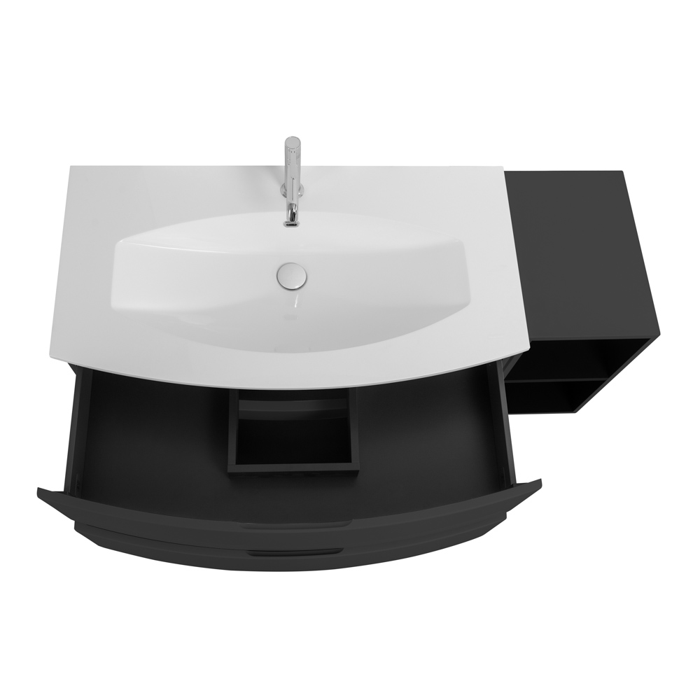 Приобрести cezares тумба подвесная с раковиной elettra 130 см grafite, литьевой мрамор, графит 55526