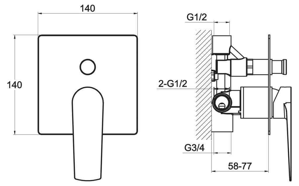 Приобрести belbagno смеситель для душа carin, встраиваемый хром car-basm-crm