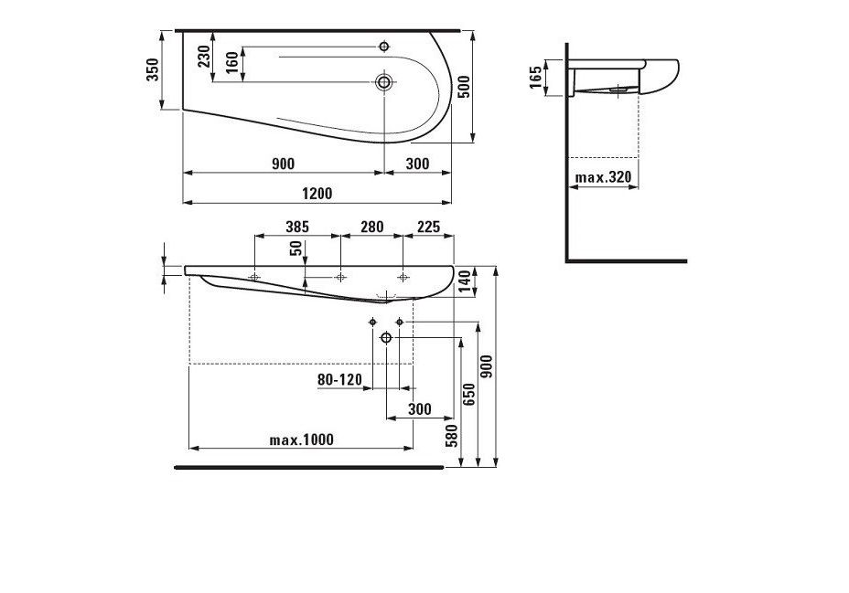 Приобрести раковина столешница laufen ilbagnoalessi one 120 см 8.1497.4.400.104.1