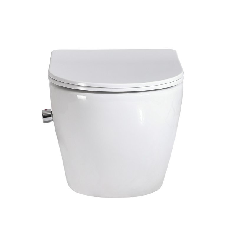 Приобрести унитаз подвесной с сиденьем и креплением с функцией биде и смесителем belbagno uno bb3105chr-bs/sc