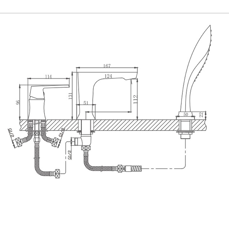 Приобрести haiba смеситель на борт ванны, 3 -отверстия, белый\хром hb-80804