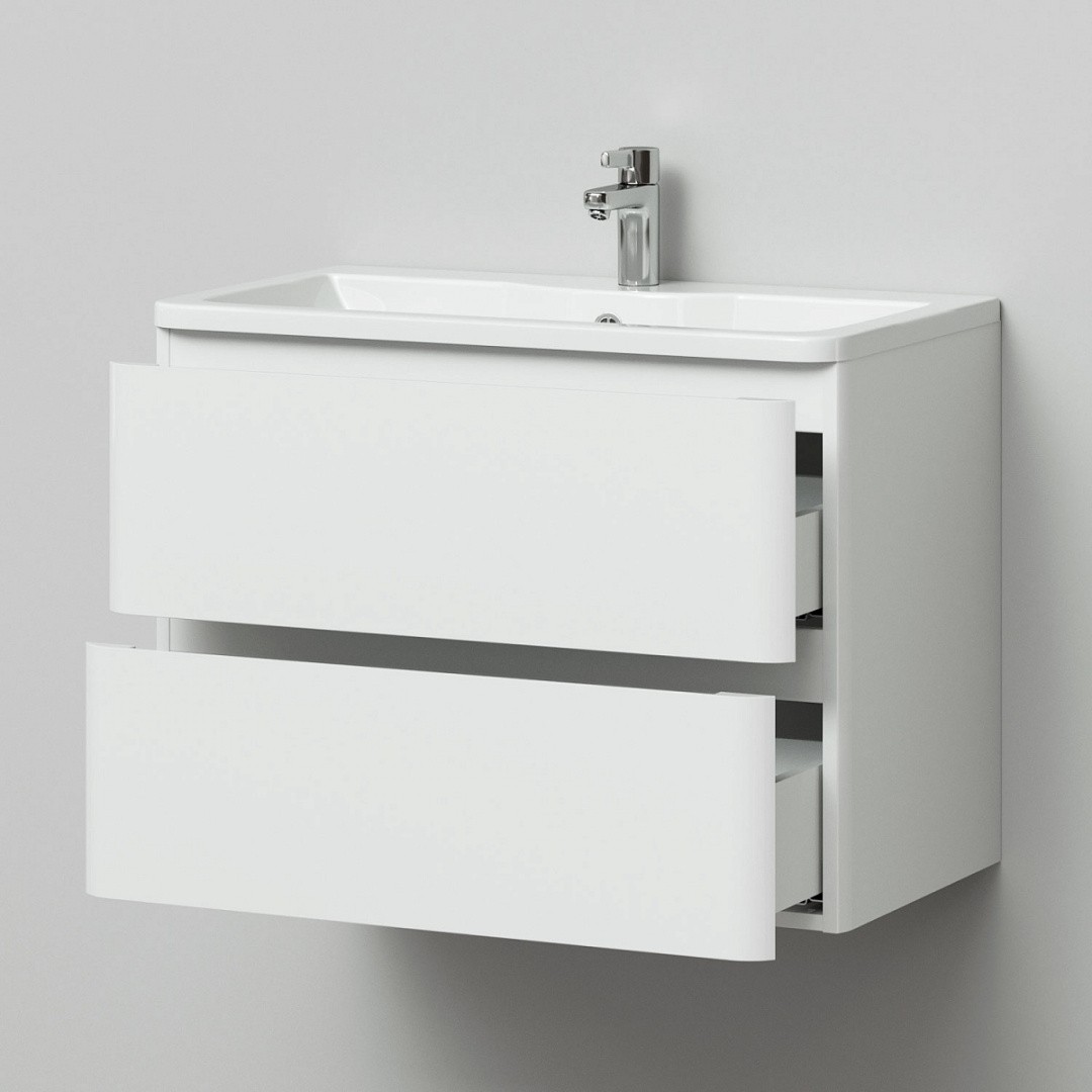 Приобрести тумба подвесная итана roberto 80 с раковиной adel 80, белый глянец