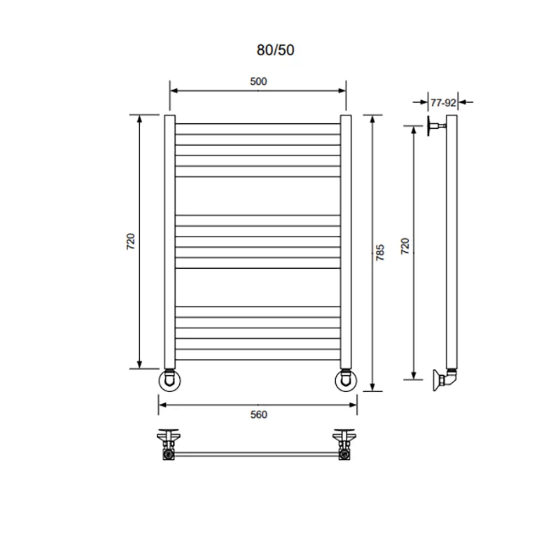 Приобрести veconi полотенцесушитель водяной vero-b 50х80 см, графит v8050gr-b