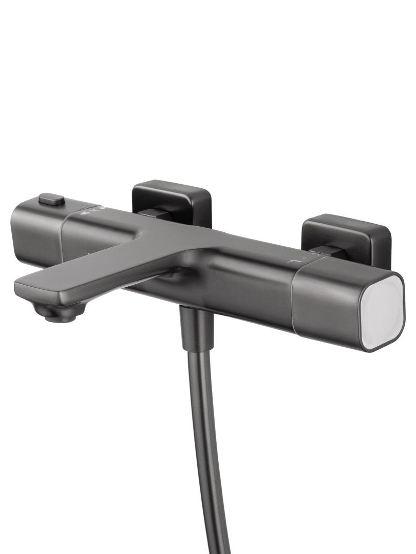 Приобрести смеситель для ванны с душевым гарнитуром и термостатом wonzon & woghand solid, темный графит (ww-c2011-a-bgg)